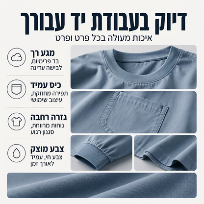 חולצת טי עם שרוולים ארוכים בגזרה רפויה לגברים