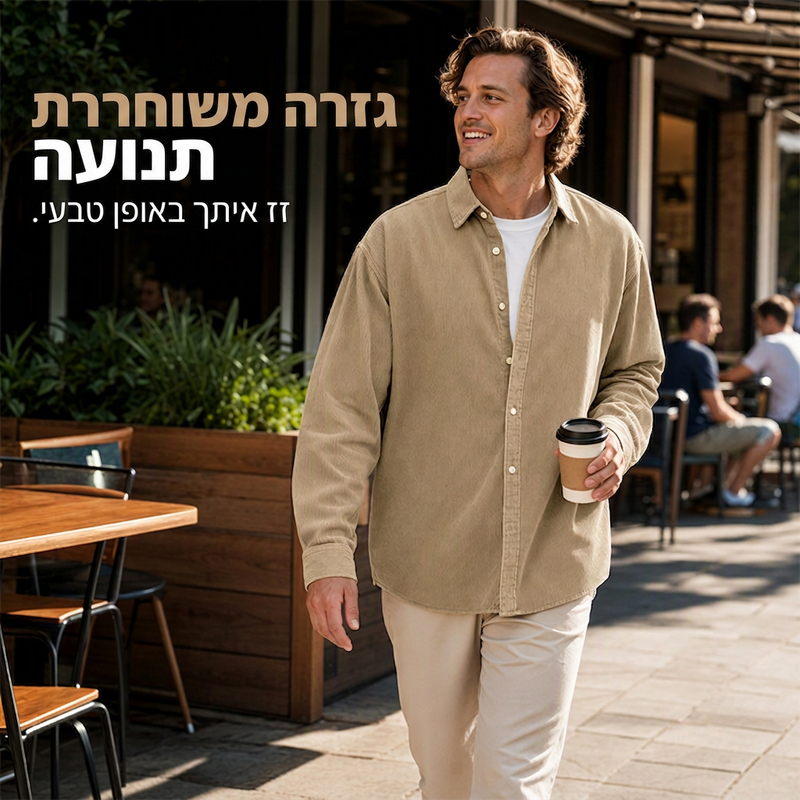 חולצת כפתורים קז'ואל מקורדרוי לגברים