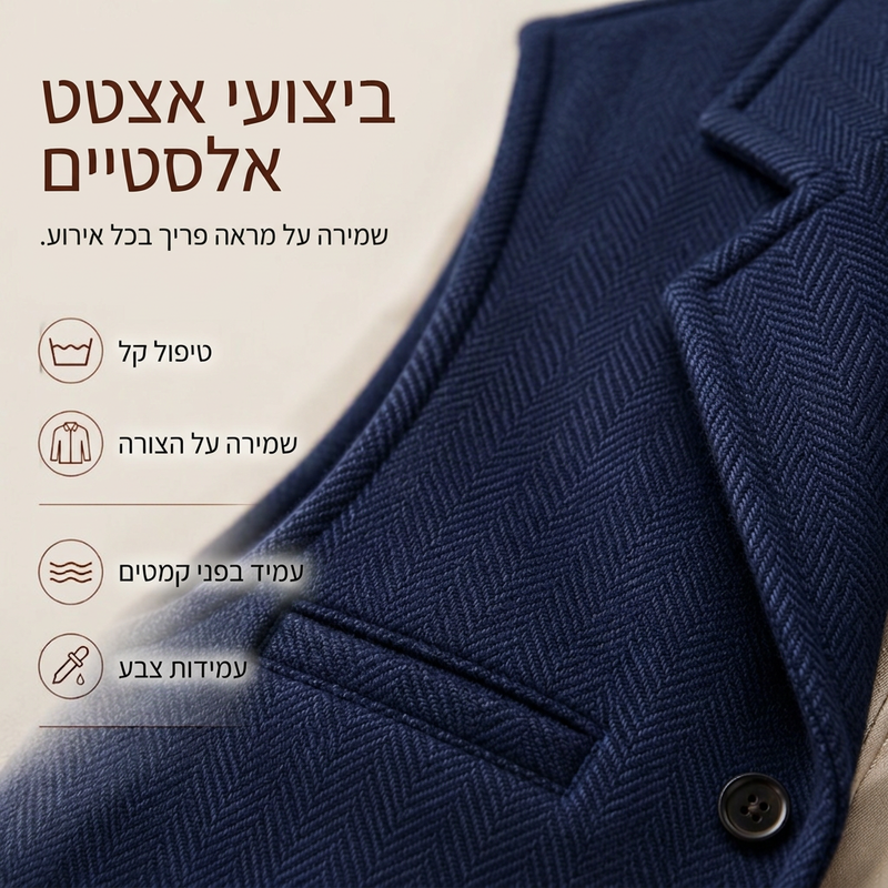 אפוד טוויד מרוקן עם דש וינטג' לגברים