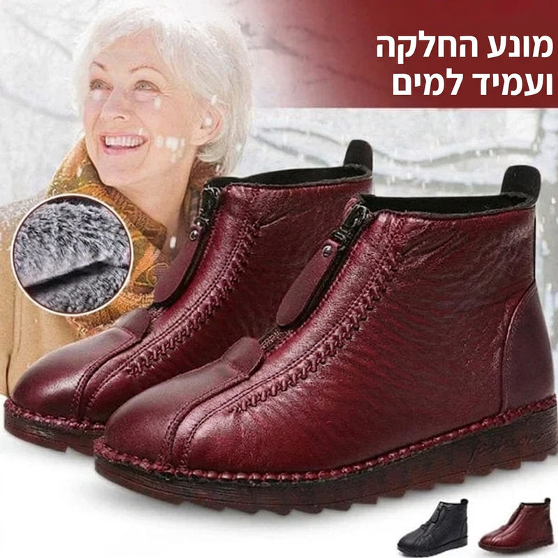 מגפי חורף לנשים עם רוכסן, מחממים לקרסול