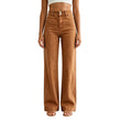 ג'ינס קז'ואל רחבי רגל בגובה מותן לנשים