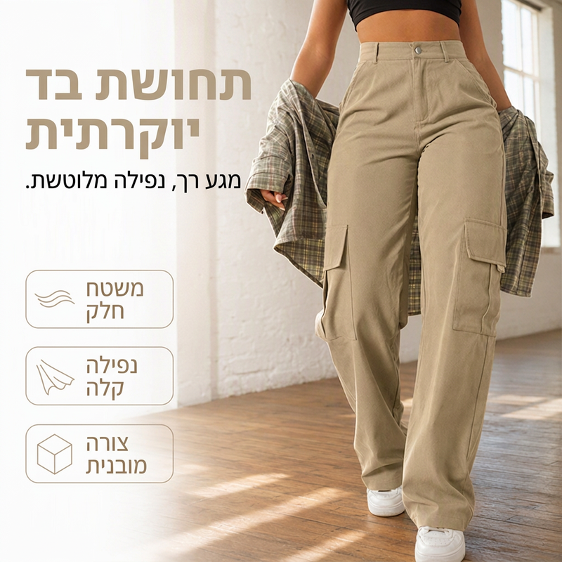 מכנסי קרגו מעוצבים ומחטבים לנשים