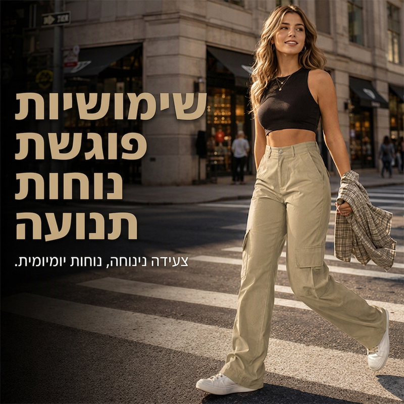 מכנסי קרגו מעוצבים ומחטבים לנשים