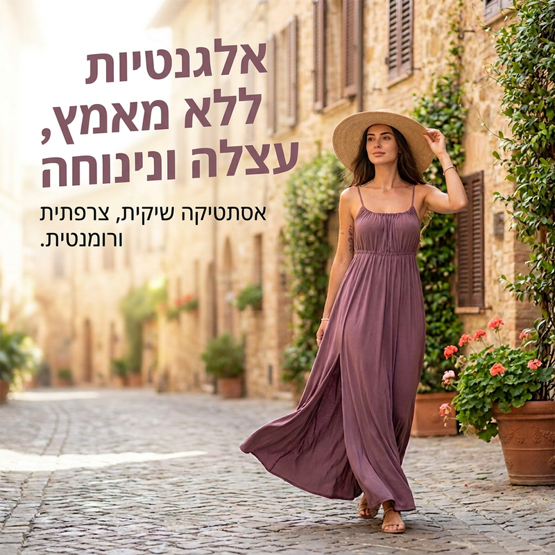 שמלת נשים עם שרוך ורצועות ספגטי