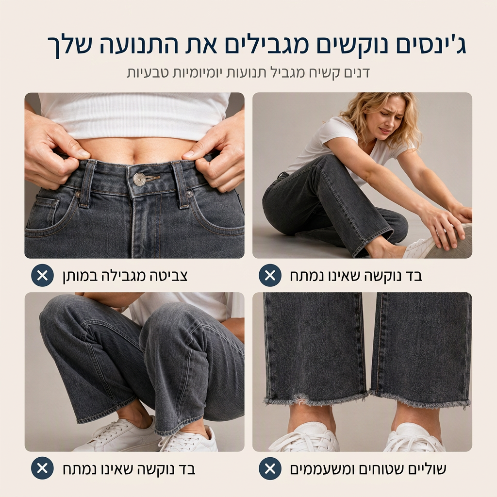 👖 שוליים מקומטים, זרימה מחמיאה | ג'ינסים לנשים עם מותן קפלים ורגליים רחבות