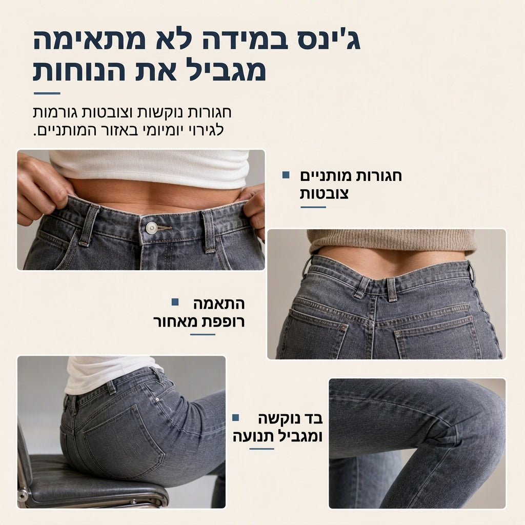 ג'ינס רטרו נשים ברחב רגליים