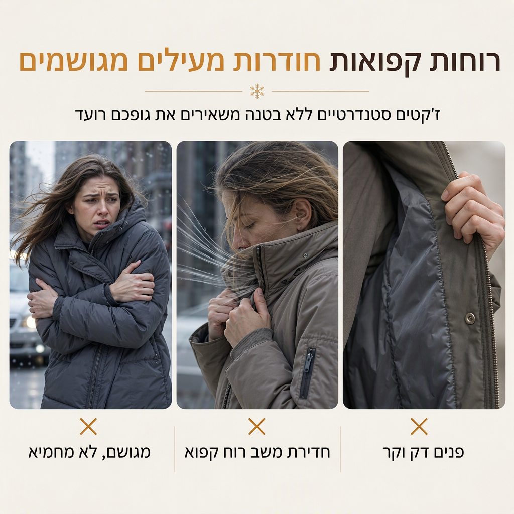 פארקה מרופדת בפרווה מלאכותית לנשים לחורף