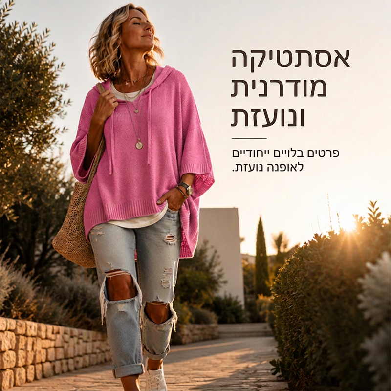 סווטשירט קשירה לנשים עם כובע