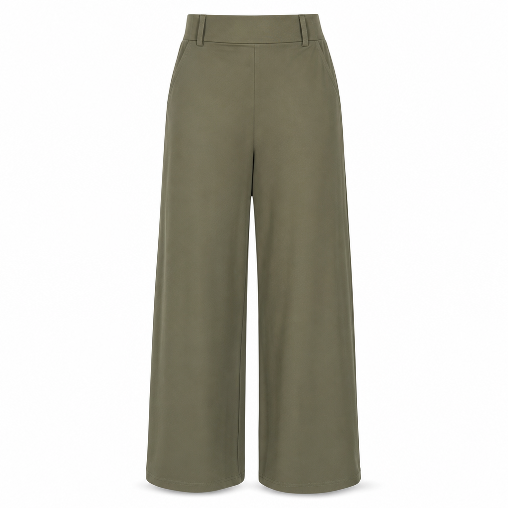 👖 מכנסי קז'ואל לנשים בגזרה גבוהה, רגליים רחבות וחיתוך מדויק עם נפילה זורמת וחלקה