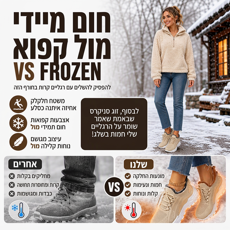 נעלי סניקרס סרוגות חמות לנשים לחורף