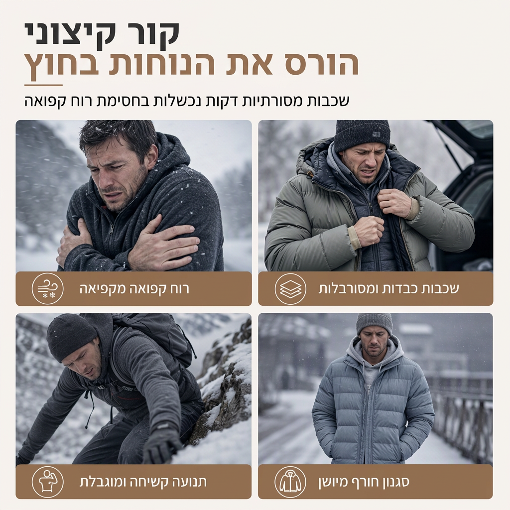 ❄️ נוחות מוכנה לחורף | פובר קפוצ'ון גברים מרופד פליס בעיצוב ג'קארד