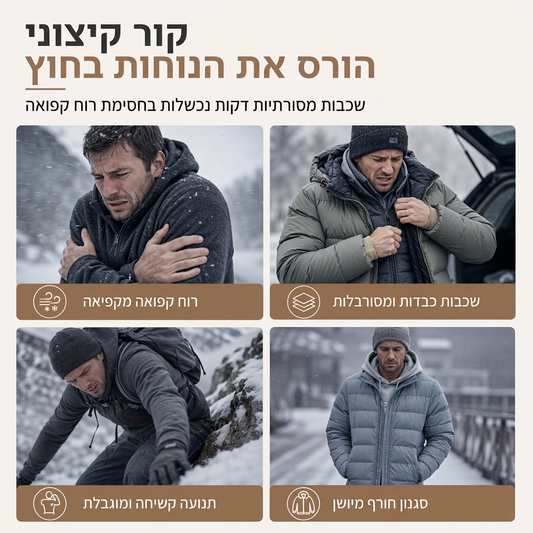 ❄️ נוחות מוכנה לחורף | פובר קפוצ'ון גברים מרופד פליס בעיצוב ג'קארד