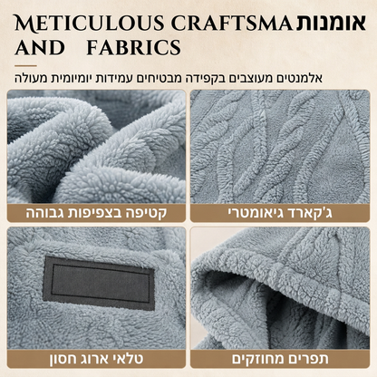 ❄️ נוחות מוכנה לחורף | פובר קפוצ'ון גברים מרופד פליס בעיצוב ג'קארד
