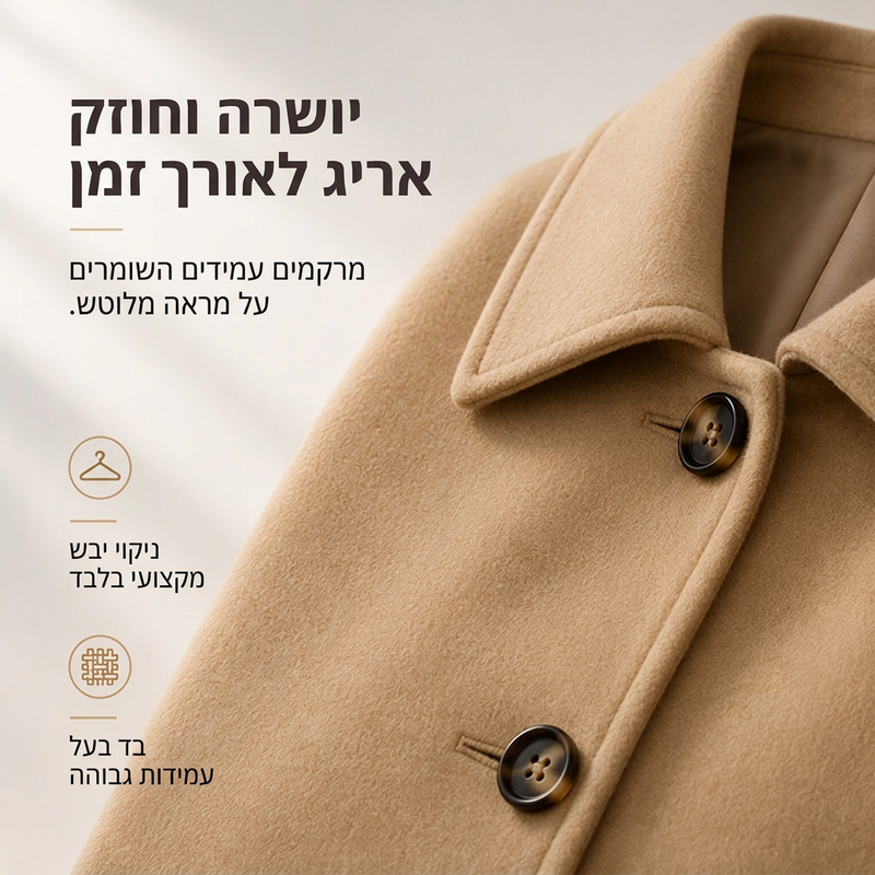 מעיל נשים דק עם כפתור בודד ואלגנטי