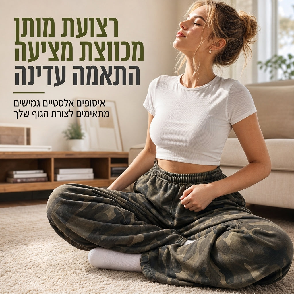 מכנסי ספורט רחבים משוטפים וינטג' לנשים