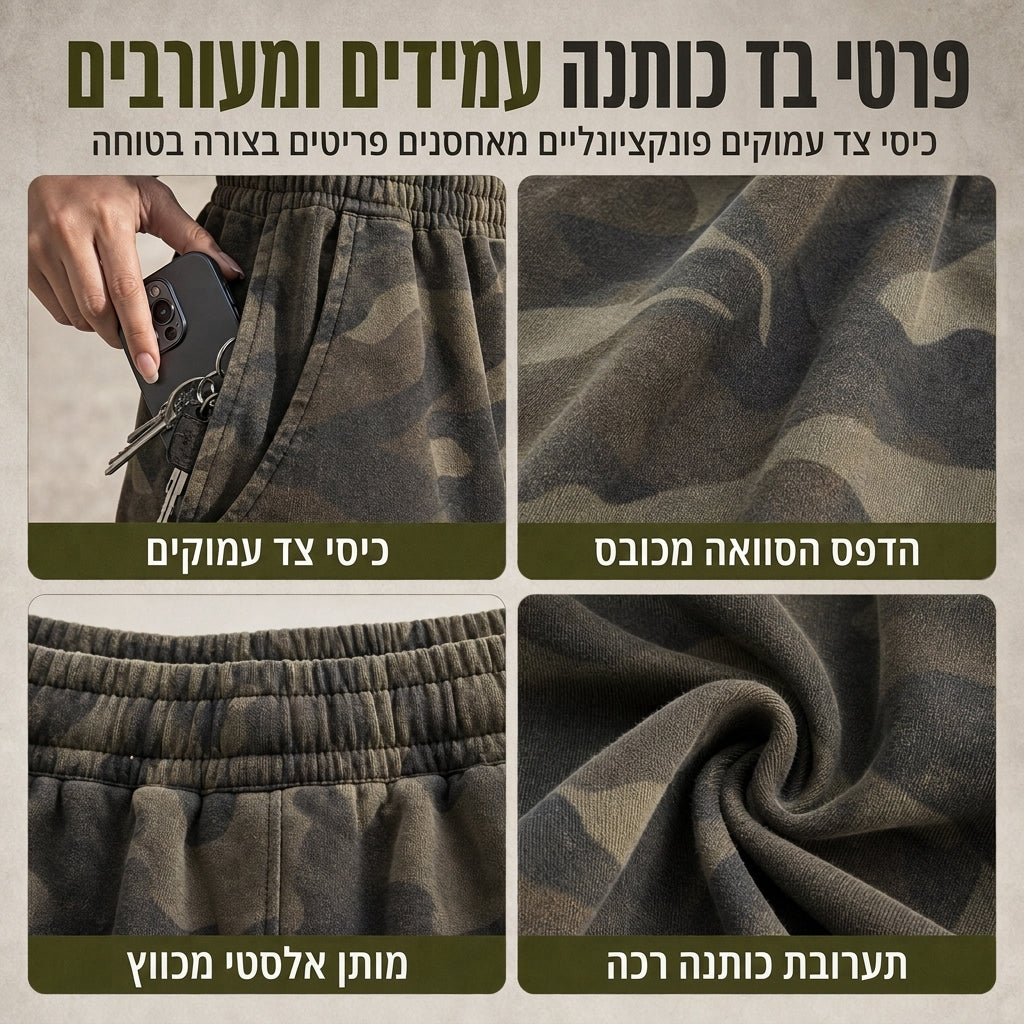 מכנסי ספורט רחבים משוטפים וינטג' לנשים