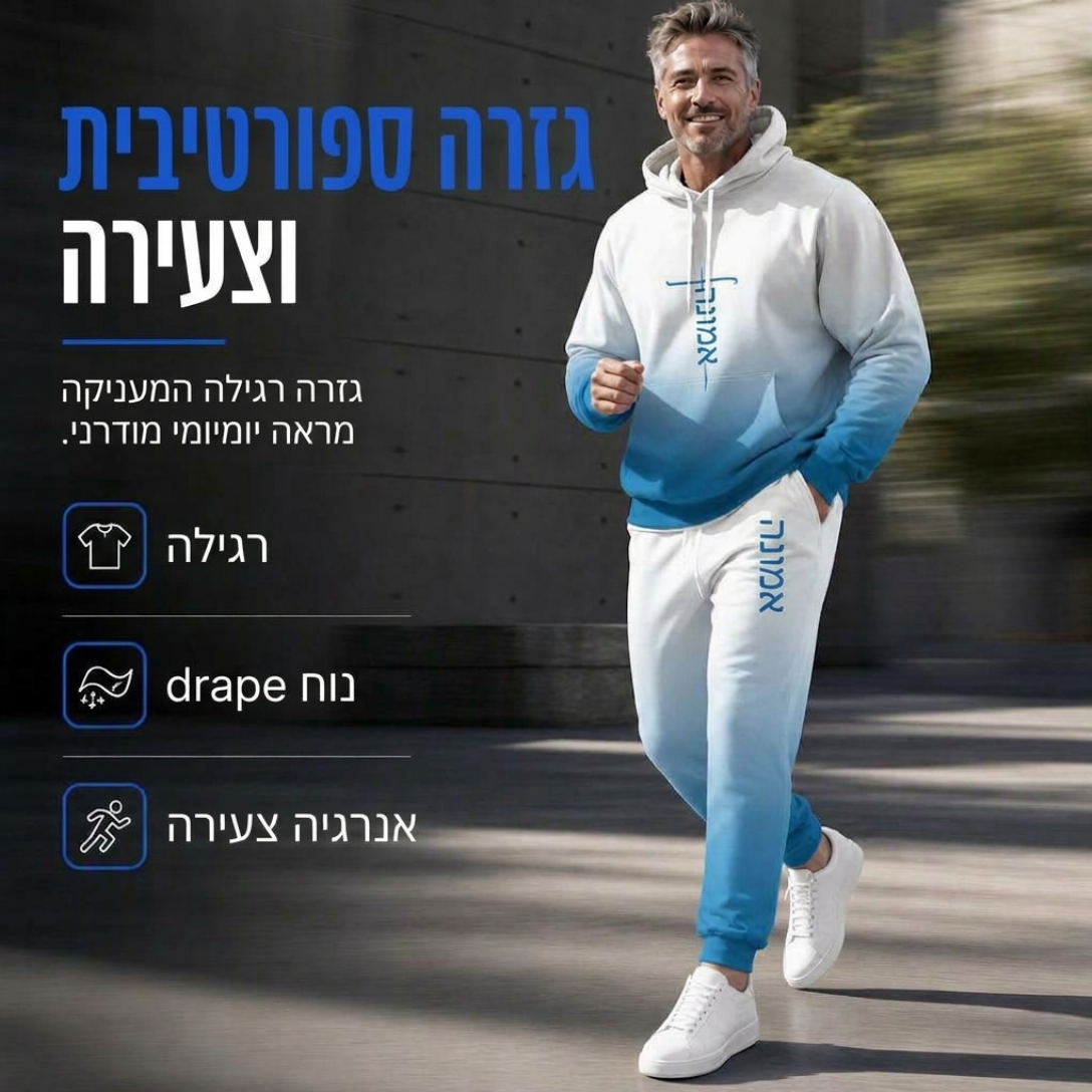 🔥 הדפסה תלת מימדית מודגשת, מראה סטריטוור שלם | חליפת טרנינג דו-חלקית עם כובע לגברים