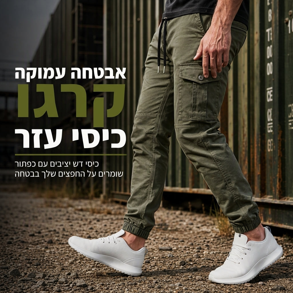 💥 שימושיות בלי עודף נפח | ג'וגרים קלים לגברים עם כיסים מרובים בסגנון קרגו
