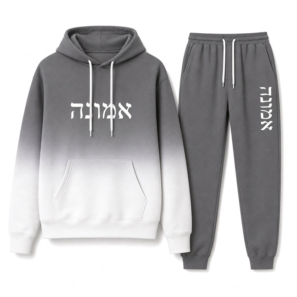 🔥 הדפסה תלת מימדית מודגשת, מראה סטריטוור שלם | חליפת טרנינג דו-חלקית עם כובע לגברים