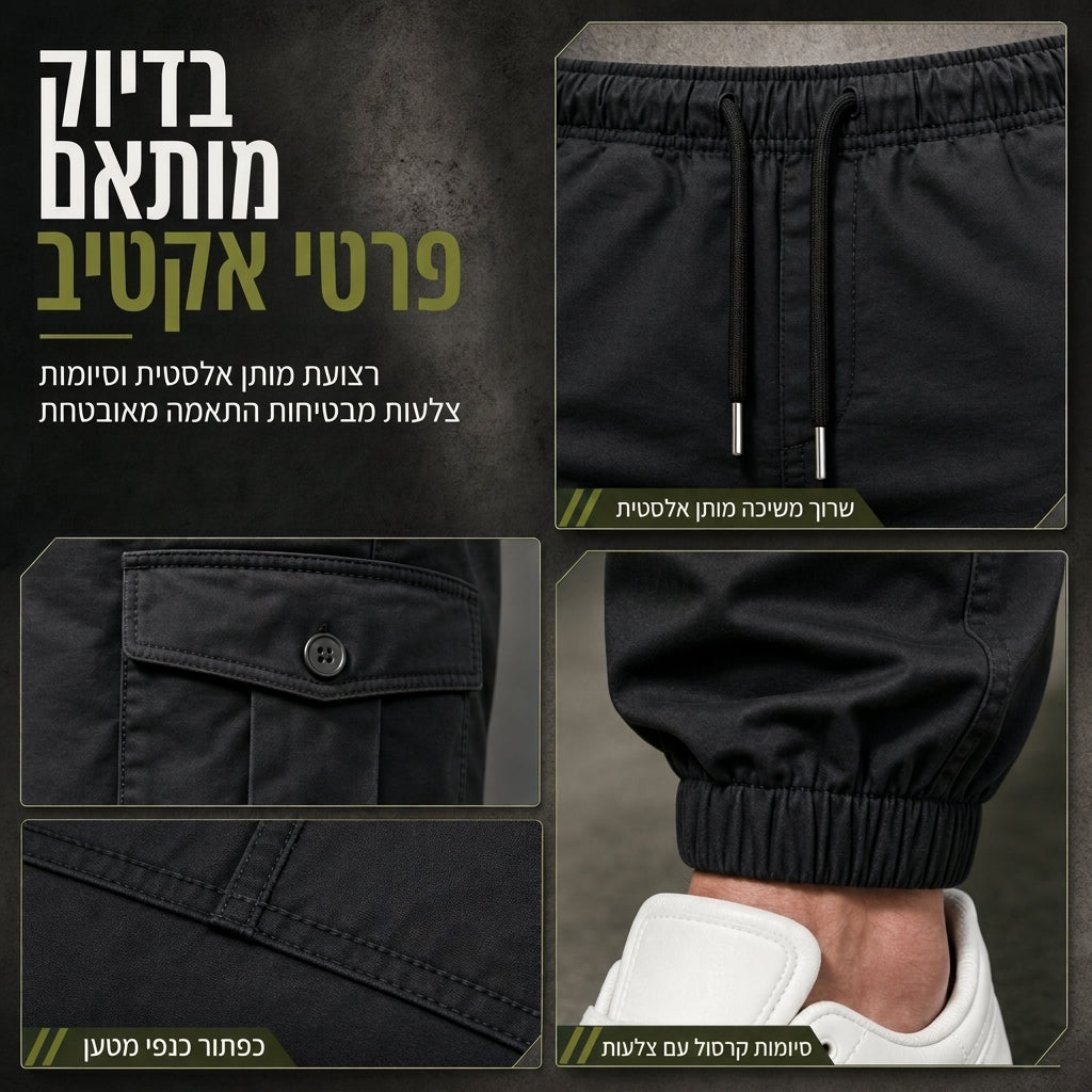 💥 שימושיות בלי עודף נפח | ג'וגרים קלים לגברים עם כיסים מרובים בסגנון קרגו