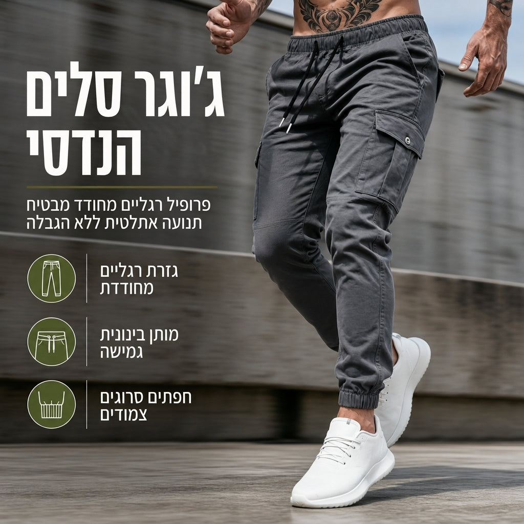 💥 שימושיות בלי עודף נפח | ג'וגרים קלים לגברים עם כיסים מרובים בסגנון קרגו