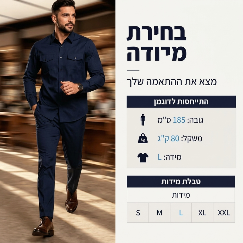 סט חולצה ומכנסיים מפוליאסטר לגברים