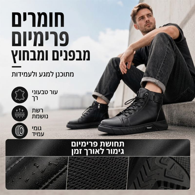 מגפי קרב מעור אמיתי אטומים למים לגברים
