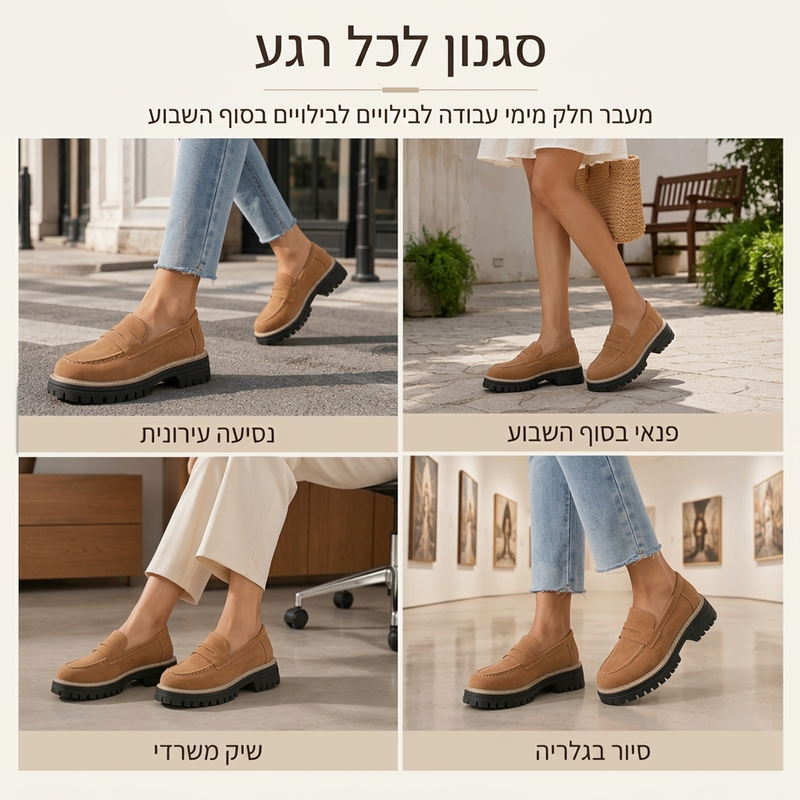 נעלי לופר לנשים ללא שרוכים, סגנון קז'ואל