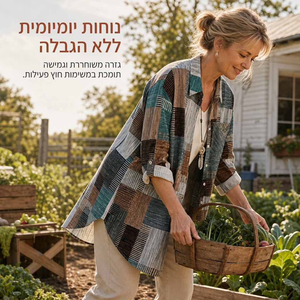 חולצת קפלים מרובעת במידה רפויה, קטיפה חיצונית במידות גדולות להגנה מפני השמש לאביב ולסתיו