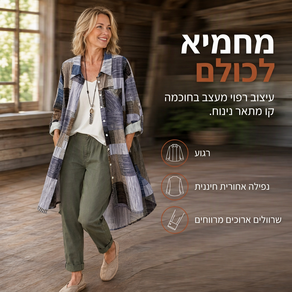 חולצת קפלים מרובעת במידה רפויה, קטיפה חיצונית במידות גדולות להגנה מפני השמש לאביב ולסתיו