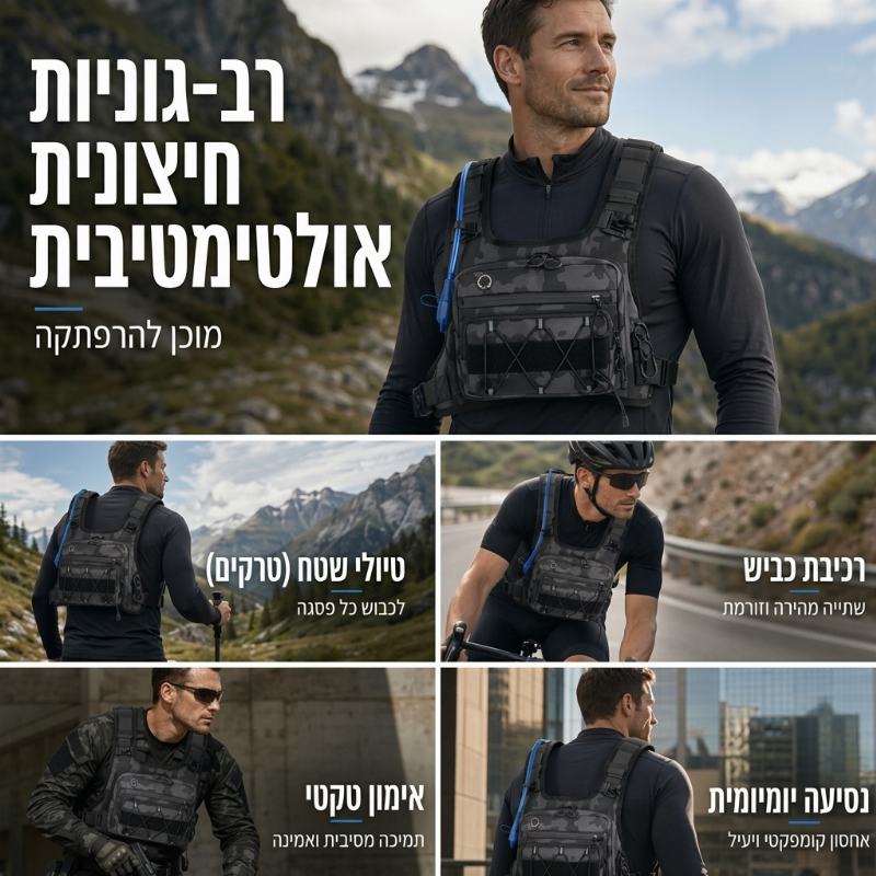 חגורת חזה לאופניים מוכנה להידרציה לגברים