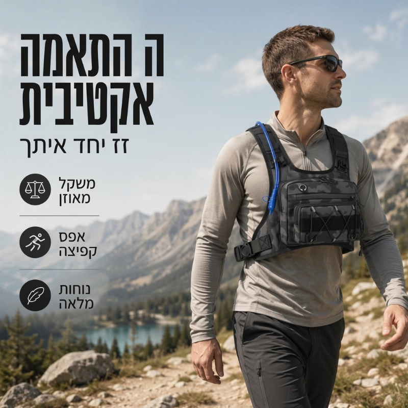 חגורת חזה לאופניים מוכנה להידרציה לגברים