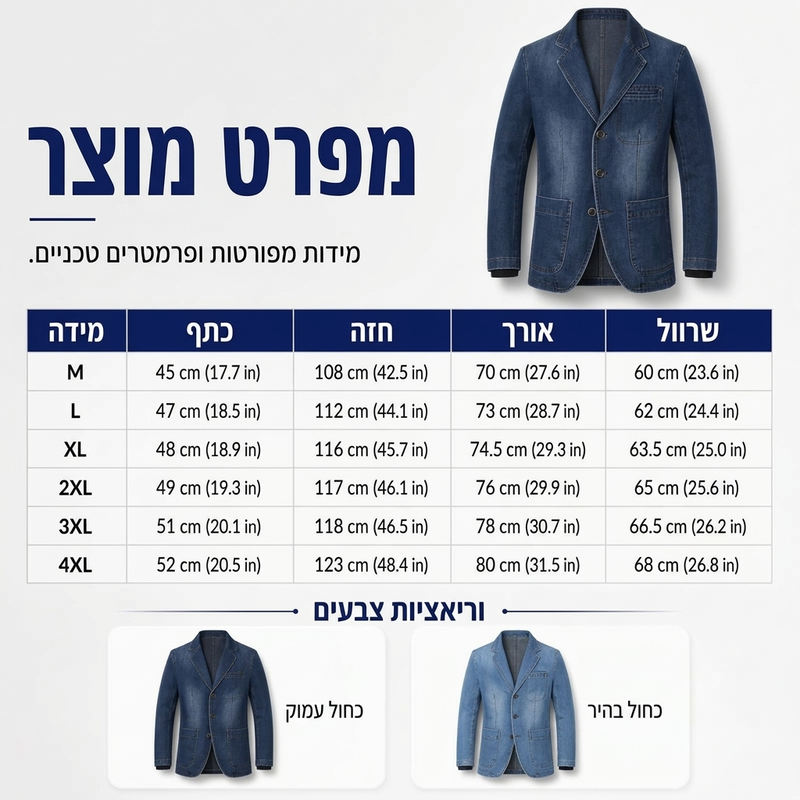 בלזר ג'ינס מעוצב דק לגברים