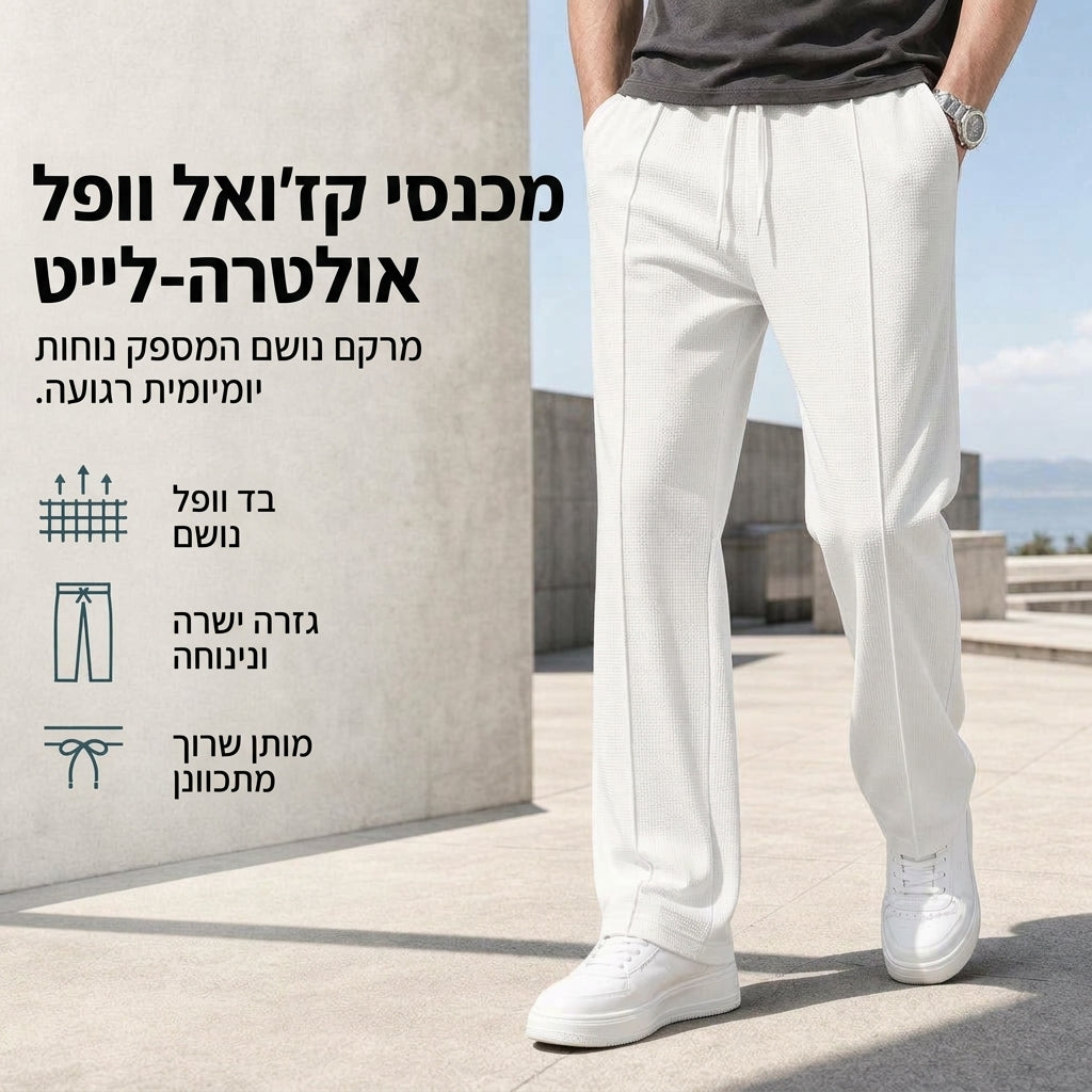 🔥 מכנסי ספורט רופפים לגברים – נוחות רפויה וסגנון יומיומי ✨