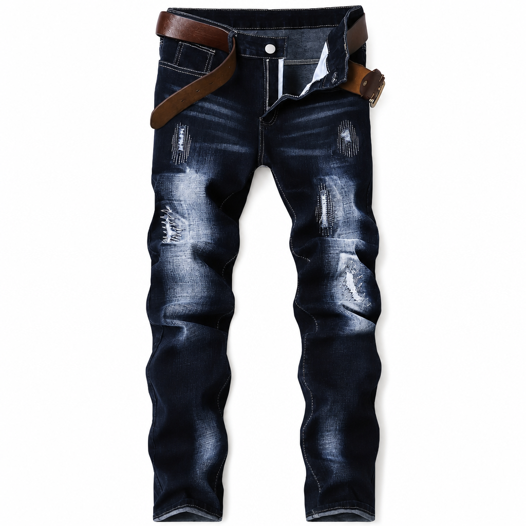🖤מבצע בלאק פריידי: 50% הנחה 🖤👖 נוחות נמתחת, גזרה slender חדה | ג'ינס דנית מרופט לגברים