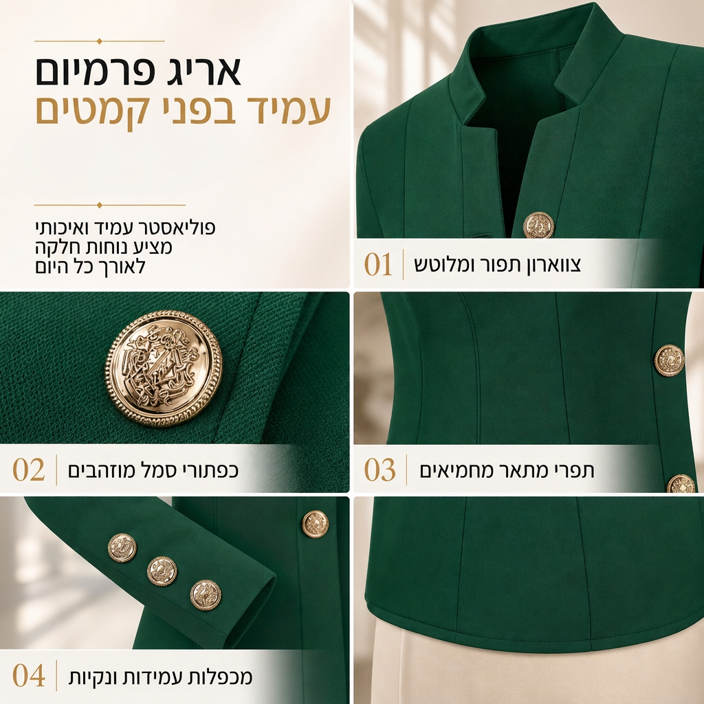 בלייזר נשים צווארון זקוף בזמיקה