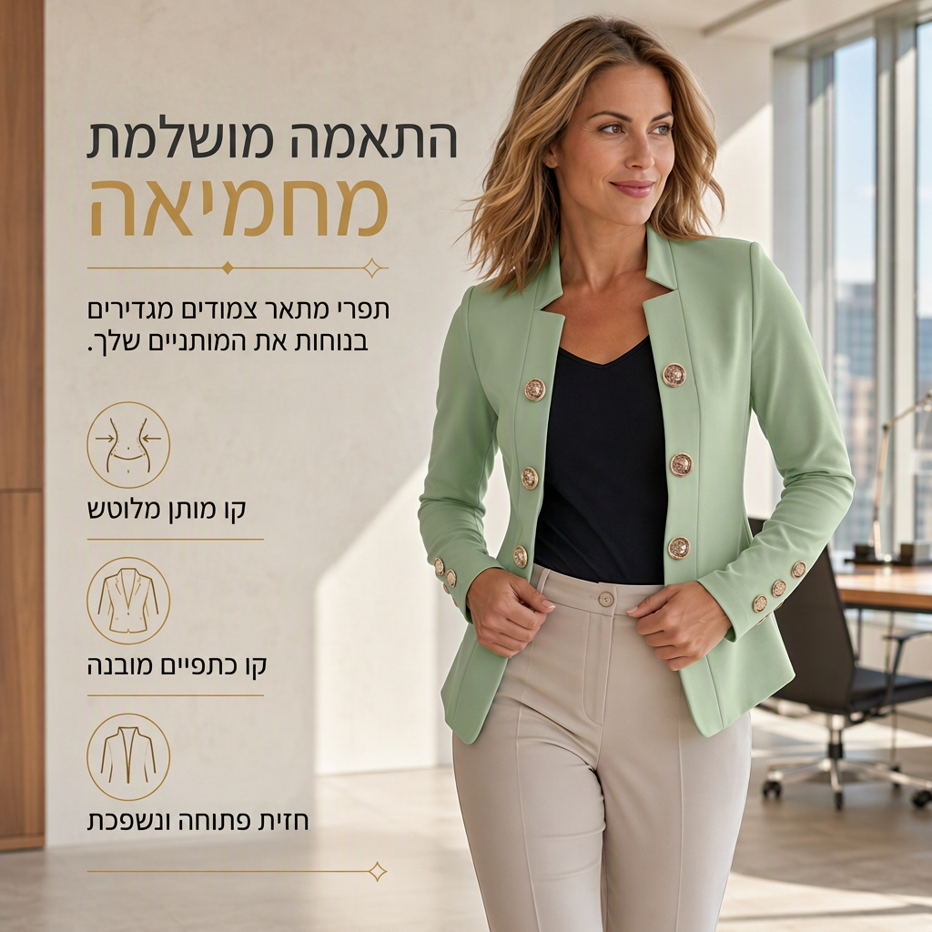 בלייזר נשים צווארון זקוף בזמיקה