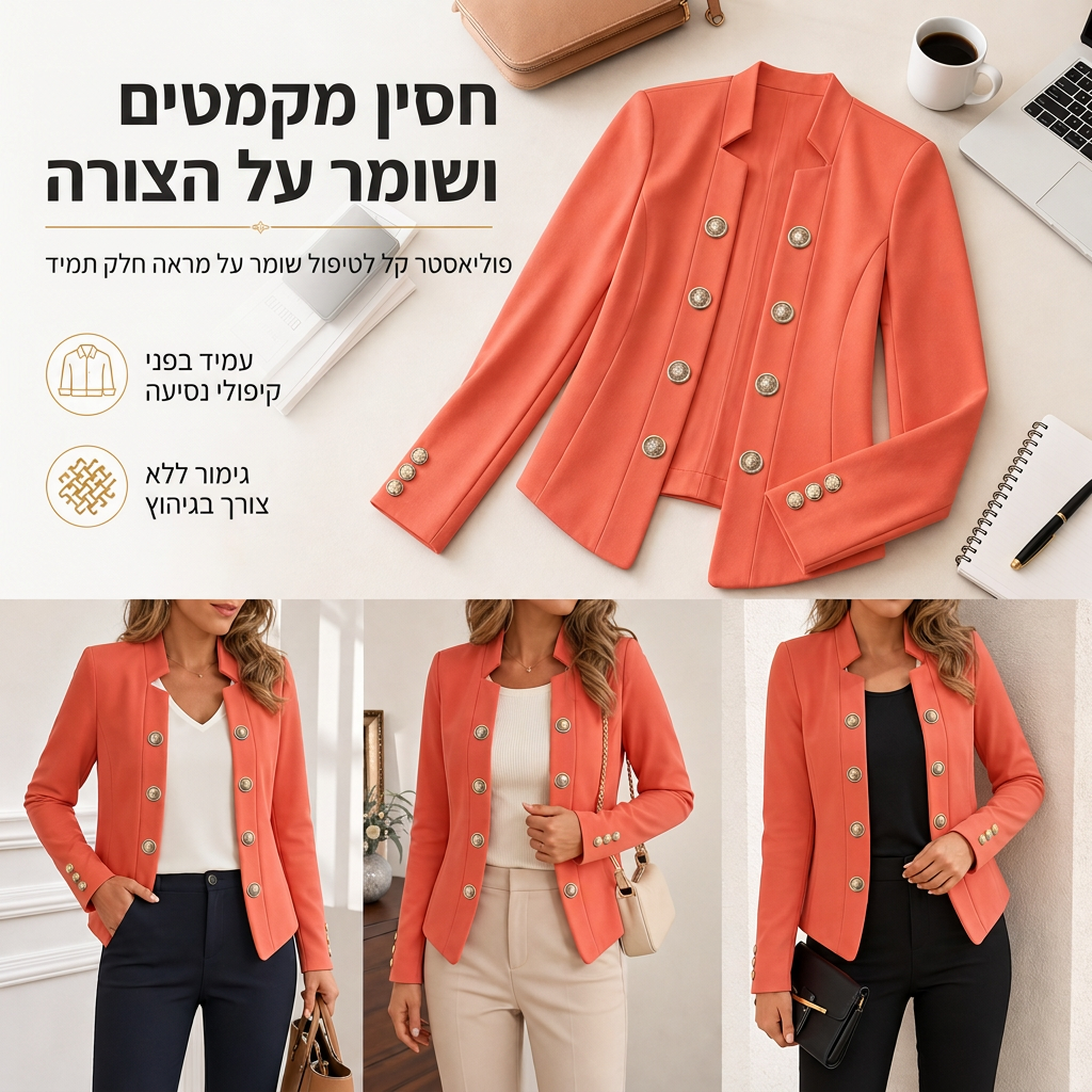בלייזר נשים צווארון זקוף בזמיקה