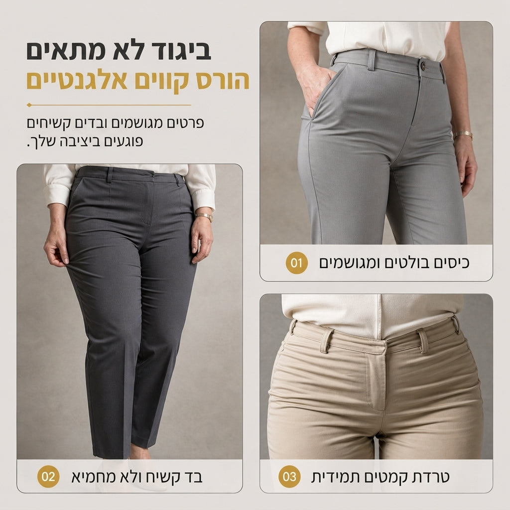 ✨ מותן אסימטרי, פידור אלגנטי | מכנסיים רחבים מסאטן לנשים