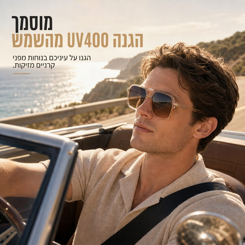 משקפי שמש מסגרת ריבועית בסגנון רטרו וינטג'
