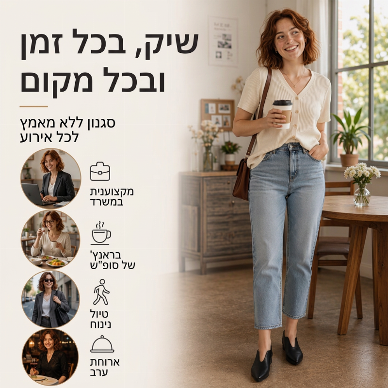 נעלי דירות אלגנטיות לנשים עם אף מחודד וחתך V