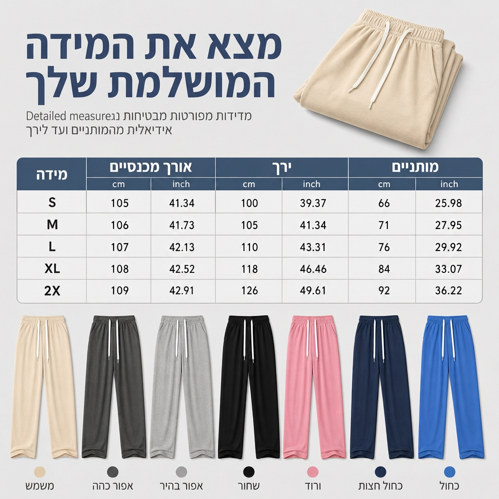 מכנסי ס�weatpants רחמים ונוחות לנשים, בסגנון קז'ואל ובגזרה רחבה