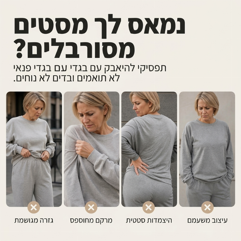סט נשים סרוג שתי חלקים: סווטשירט וחצאית מידי
