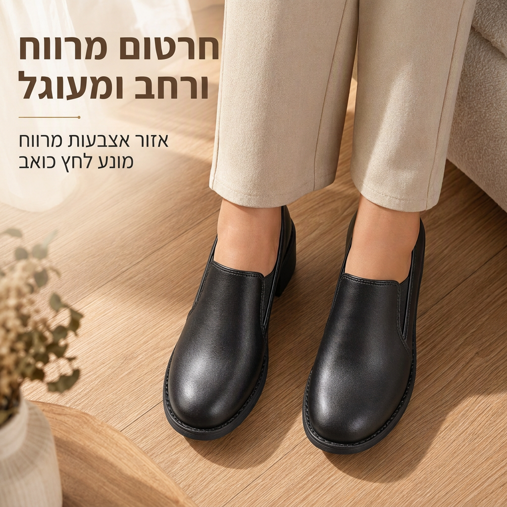 נעלי פומפ לנשים בסגנון בריטי רטרו, החלקה על העקב, עקב בלוק אמצעי, מידות גדולות, עקב עבה, נעלים נמוכות