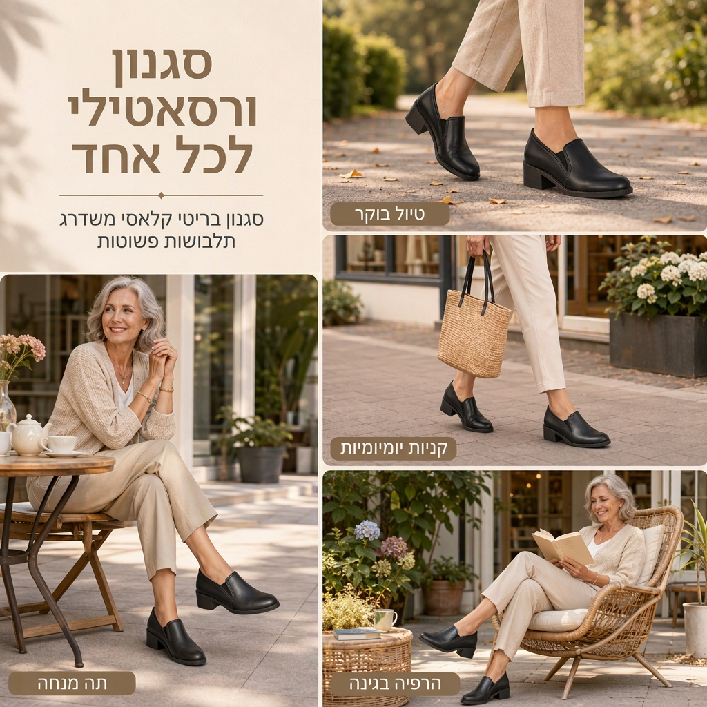 נעלי פומפ לנשים בסגנון בריטי רטרו, החלקה על העקב, עקב בלוק אמצעי, מידות גדולות, עקב עבה, נעלים נמוכות