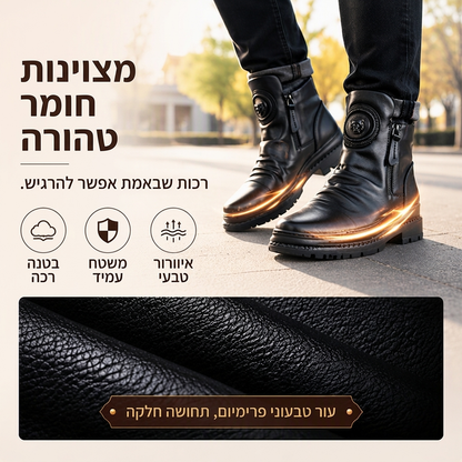 🖤מבצע בלאק פריידי: 50% הנחה🖤מגפי חום גבריים עם בטנה חחמה ועמידה להחלקה