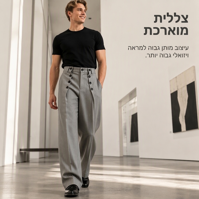 מכנסי דראפ כותפיים גבוהים אופנתיים לגבר