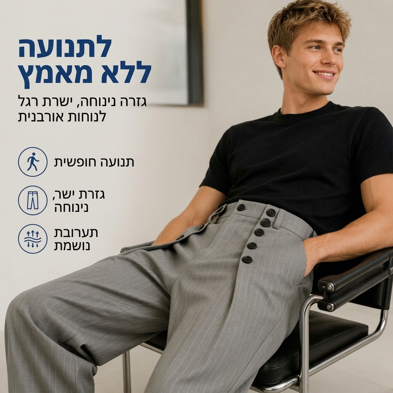 מכנסי דראפ כותפיים גבוהים אופנתיים לגבר