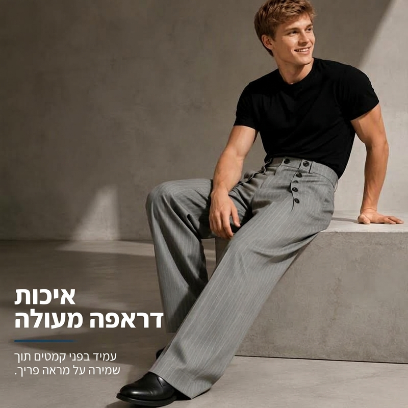 מכנסי דראפ כותפיים גבוהים אופנתיים לגבר