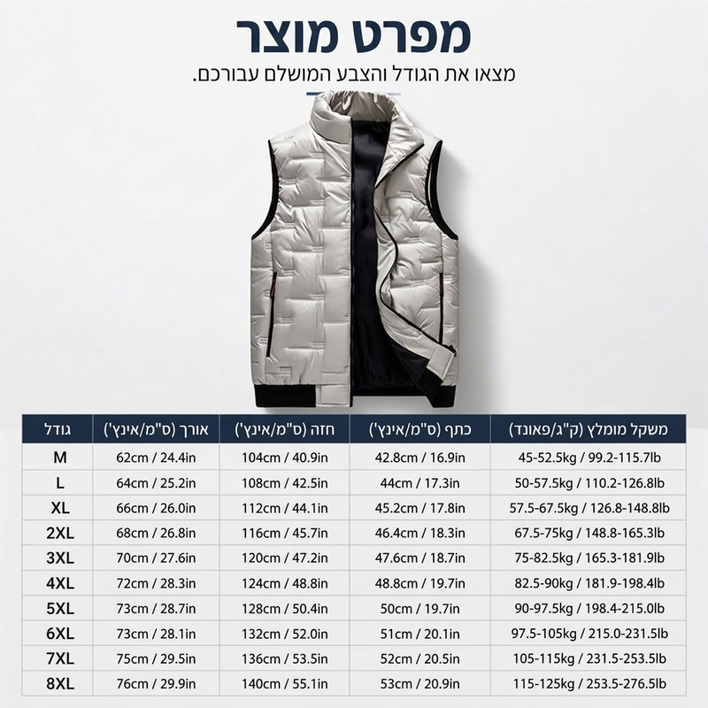🦺 חום גוף, אחסון ללא שימוש בידיים | אפוד עבודה מרופד מרובה כיסים לגברים